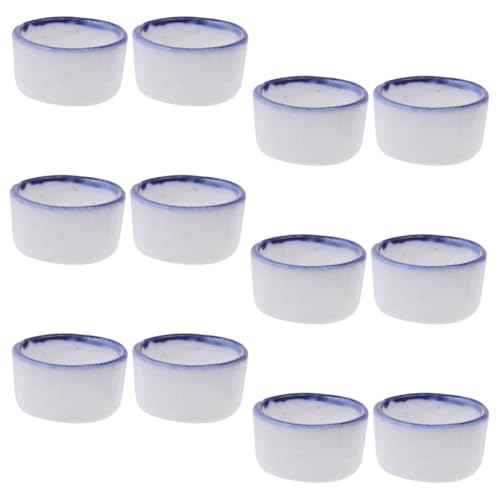 ibasenice 12 Stück Keramik-wasserschale Für Kleine Reptilien, Mini-wasserspender Für Babys, Runde Wasserschale Für Kleine Reptilien, Spinnengehege, Terrarium-nutzung von ibasenice