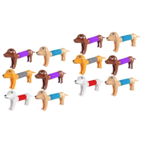 ibasenice Gastgeschenke 12 STK Stressabbauendes Hundespielzeug Spielzeuge Pop-Tube-Spielzeug lustig wiederverwendbares dehnbares Spielzeug Lustiges Spielzeug Hündchen Kordelzug Plastik von ibasenice