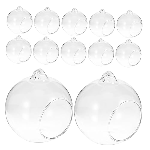 ibasenice 12 Stück -landschaftsvase Hängepflanze Hängendes Hängende Terrarienkugel Anlage -sukkulenten- Container Drinnen Glas Transparent von ibasenice