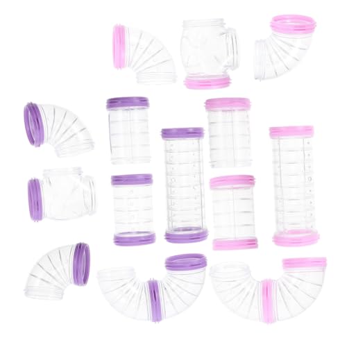 ibasenice 16 Stück Teiliges DIY Hamster Tunnel Set Transparente Verbindungsschienen für Käfige Nager Fördert Bewegung und Entdeckung für Hamster und Kleine Haustiere von ibasenice