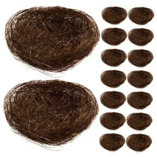 ibasenice 16 Stück Teiliges Vogel Nest Dekorationsschalen für Vogelkäfige Natürliche und Kreative Ornamente für Heim und Garten Dekoration für Hochzeiten von ibasenice