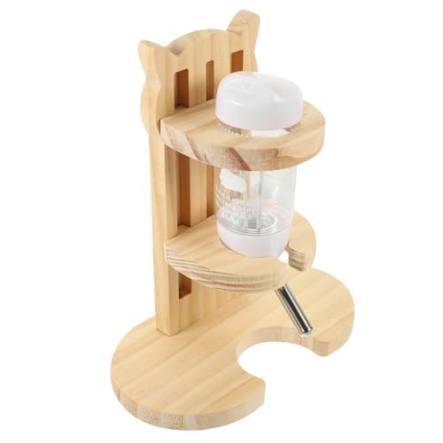 ibasenice 1Satz Hamster Trinkflasche mit Holzständer für Kleintiere Auslaufsicher Transparentes Design Geeignet für Meerschweinchen Chinchillas Ratten und von ibasenice
