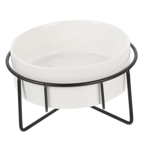 ibasenice 1Satz Hochgezogene Katzenschüssel Mit Metallständer Keramik Futternapf Für Haustiere Rutschfestes Design Hygienisch Reinigen Für Katzen Und Kleine von ibasenice