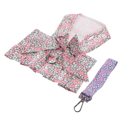 ibasenice 1Satz Hundegeschirr Und Leine Set Für Katzen Atmungsaktives Brustgeschirr Mit Leine Für Outdoor Aktivitäten Mit Floralem Design von ibasenice