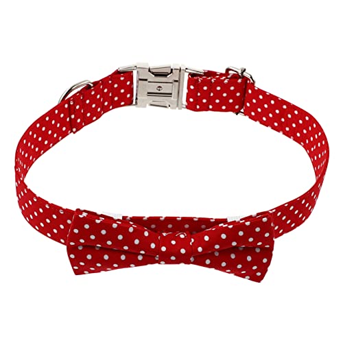 ibasenice 1Stück Hundehalsband Mit Bowknot Und Metallschnalle Rotes Punktmuster Verstellbar Für Katzen Für Partys Und Urlaub von ibasenice