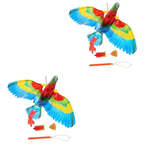 ibasenice 2 Sätze Elektrisches Vogel-Katzenspielzeug fliegendes Papageien-Kätzchenspielzeug fliegendes Vogelkätzchenspielzeug Twerking-Spielzeug Spielzeuge fliegendes Kätzchenspielzeug Flug von ibasenice
