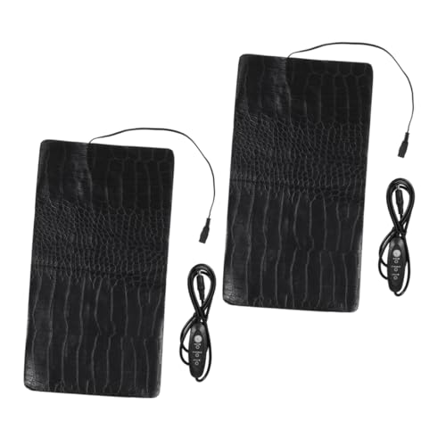 ibasenice 2 Stück 3 Heizkissen Für Haustiere USB Heizkissen Einsiedlerkrebs Heizung USB-heizkissen Beheizbare Autositzauflage Heizkissen Reptil USB-betriebene Heizung Pu-Leder Black von ibasenice