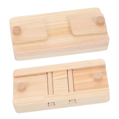 ibasenice 2 Stück Futterspielzeug aus Holz klein drinnen Tiere Kaninchen Kind Hamster Tierpuzzle Hamsterfutter versteckter Ort Hamster Futter verstecken Kiefernholz Beige von ibasenice