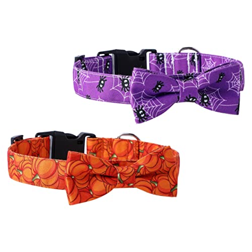 ibasenice 2 Stück Halloween Haustier Halsband Verstellbare Hunde Halskrausen mit Kürbis und Teiliges für Halloween Deko und Fotografie Geeignet für Hundenacken von ibasenice