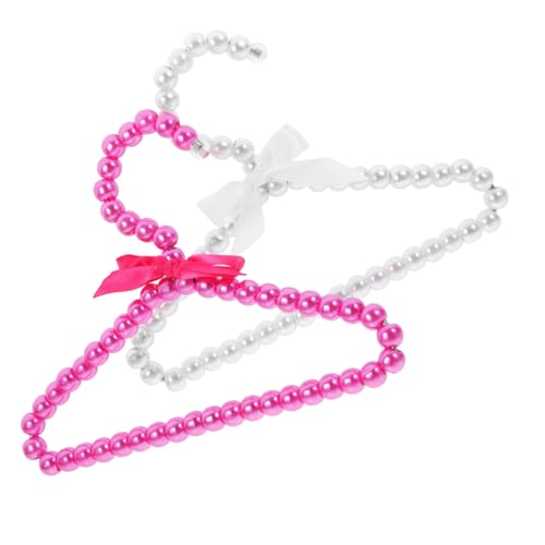 ibasenice 2 Stück Haustier-Aufhänger Rosa Hund Welpe kleiderständer Bowknot- -Perlen-Aufhänger Halter für Haustierkleidung Kleiderbügel für Haustiere Plastik von ibasenice