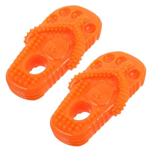 ibasenice 2 Stück Interaktives Zähn Reinigen Form Eines Slippers Langlebig für Welpen und Kräftige Orange für Zahnpflege und Spielspaß von ibasenice