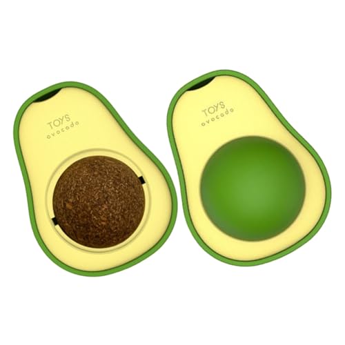 ibasenice 2 Stück Katzenminzeball in Avocadoform Drehbare Katzenminze Katzenspielzeug Katzenminze Bälle Katzenministerspielzeug Nips Katze Für Wohnungskatzen Drehbarer Catnip-Ball von ibasenice