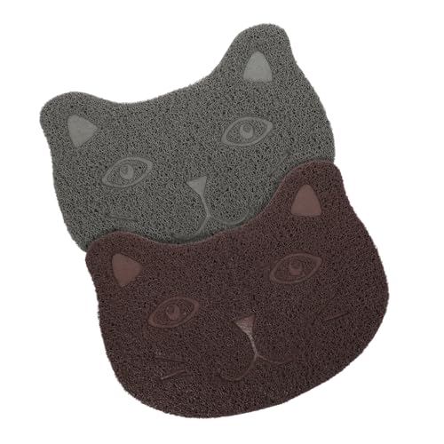 ibasenice 2 Stück Katzenstreu Matte Katzenstreu groß Unterlage Pads Wurf Katzenzubehör Haustiermatten für den Haushalt rutschfeste Haustiermatte Futtermatten für Katzen PVC von ibasenice