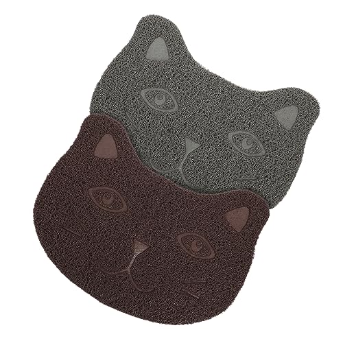 ibasenice 2 Stück Katzenstreu Matte Nonslip Unterlage Wurf Pads Drinnen Matte Haustier Katzenzubehör Katzenstreu Groß Für Müllmatte Katzenteppich Katze Frisst Matte PVC von ibasenice