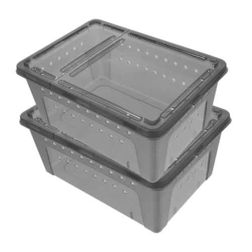 ibasenice 2 Stück Kleine Futterbox für Spinnen und Reptilien Wiederverwendbare Bruchsichere Zuchtbox mit Belüftung Leichtes Terrarium für Insekten Skorpione und Kleine Haustiere von ibasenice