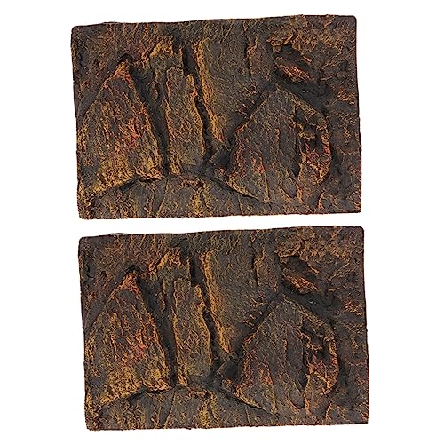ibasenice 2 Stück PU Aquarium Hintergrundplatten für Schildkrötenbecken Reptilien Terrarium Dekoration Lebensechtes Design für Aquarium und Terrarium für Natürliche Umgebung von ibasenice