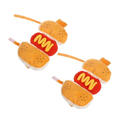 ibasenice 2 Stücke Lustiges Hot Dog Kostüm für Kleine Hunde und Katzen Warmes Hamburger Outfit für Welpen und Kätzchen Niedliches Cosplay Haustier Halloween Party Kostüm S von ibasenice
