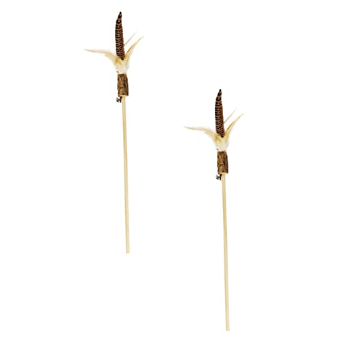 ibasenice 2Stücke Interaktive Katzenminze Teaser Sticks Holzspielzeug für Katzen Flirten und Sicheres und Langlebiges Katzenspielzeug für Gesunde Bewegung und ibasenice 2Stücke Interaktive Katzenminze Teaser Sticks Holzspielzeug für Katzen Flirten und Sicheres und Langlebiges Katzenspielzeug für Gesunde Bewegung und von ibasenice