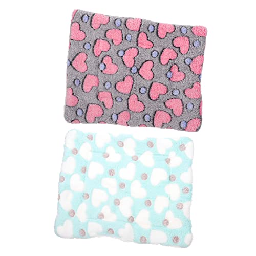 ibasenice 2Stücke Meerschweinchenbett Matte für Kleintiere Warmes Schlafkissen aus Fleece für Hamster Herzgrau für Winter von ibasenice