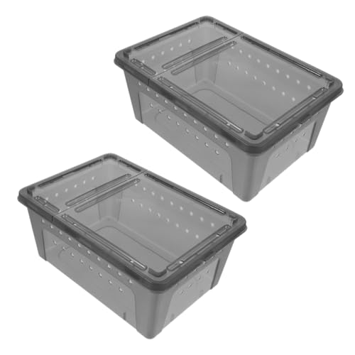 ibasenice 2er-Packung Spinnen-Terrarium Container Reptil Gehege Der Gottesanbeterin Futterbehälter Füttern Futterbehälter Für Vogelspinne Kleines Gehege Lebensraum Inkubator Grey Plastik ibasenice 2er-Packung Spinnen-Terrarium Container Reptil Gehege Der Gottesanbeterin Futterbehälter Füttern Futterbehälter Für Vogelspinne Kleines Gehege Lebensraum Inkubator Grey Plastik von ibasenice