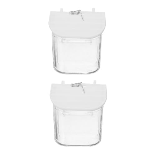 ibasenice 2pcs Vogelkäfig Lebensmittel Wasserschale Schutzdesign Federblende Hängefuttermittel Für Papageien Tauben Fink von ibasenice