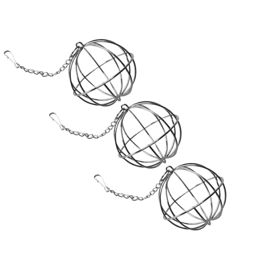 ibasenice 3 Stück Gestell Kaninchenheuball Heuspenderball Kleintier Heufutterspender Heuspender Für Kaninchen Kaninchenheubehälter Haustierkäfig Futterspender Hängender Futterball Edelstahl von ibasenice
