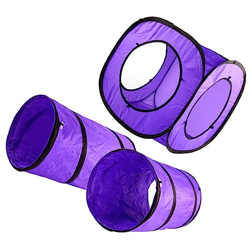 ibasenice 3 Stück Katzentunnel Katzenrohrspielzeug Haustier Kätzchen interaktives katzenspielzeug Interactive cat Toy Kätzchen-Röhrenspielzeug Kätzchen Röhre Polyester Violett von ibasenice