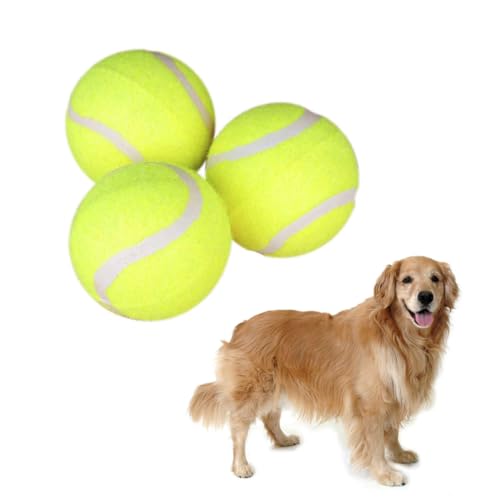 ibasenice 3 Stück Teiliges Hundespielzeug Tennisbälle aus Robustem Gummi Strapazierfähig und Langlebig Interaktives Kauspielzeug zur Zahnpflege und Training für Kleine bis Große Hunde für von ibasenice
