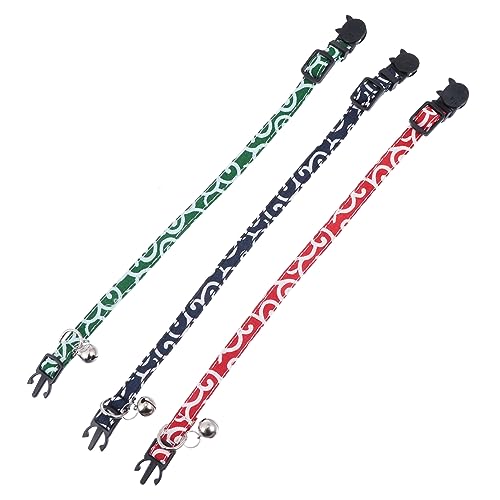 ibasenice 3 Stück Verstellbares Katzenhalsband mit Eleganter Glocke Atmungsaktiv und Sicher für Kätzchen und Kleine Katzen Grün Rot ibasenice 3 Stück Verstellbares Katzenhalsband mit Eleganter Glocke Atmungsaktiv und Sicher für Kätzchen und Kleine Katzen Grün Rot von ibasenice