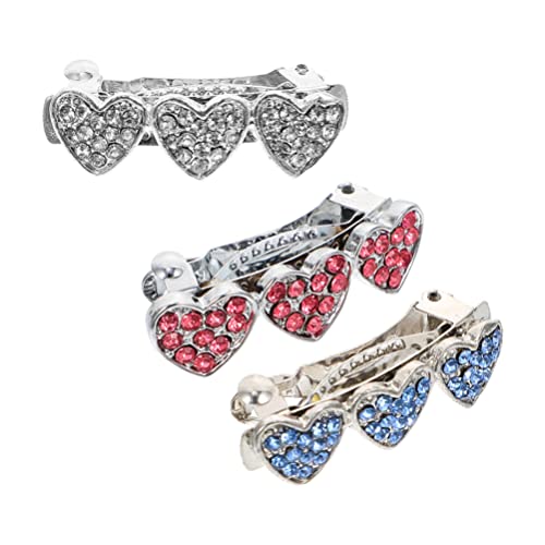 ibasenice 3 Stück Haustier-Haar-Accessoires Braut-Haarspange Strassbesatz Hunde-Haarspange Braut-Haarnadel Strass-Haarspange Welpen-Haarnadel Herz-Haarspangen Hunde-Tiara Kind von ibasenice