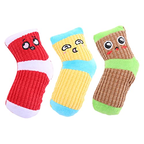 ibasenice 3stücke Interaktive Kauspielzeuge Für Hunde Cartoon-socken Kauspielzeug Langlebig Und Quietschend Zur Zahnpflege Zur Bekämpfung Von Langeweile Und Angst Für Kleine Und von ibasenice