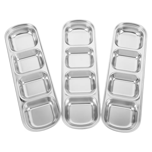 ibasenice 3-teilige Dip-Sauce-schälchen Aus : Serviertabletts Mit 4 Fächern Für Vorspeisen, Snack-schälchen, Dip-Schalen, Unterteilter Teller Für Haustiere Würzen Von ibasenice 3-teilige Dip-Sauce-schälchen Aus : Serviertabletts Mit 4 Fächern Für Vorspeisen, Snack-schälchen, Dip-Schalen, Unterteilter Teller Für Haustiere Würzen Von von ibasenice