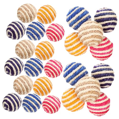 ibasenice 35 Stück Katzenspielzeug Ball Lustige Sisal Rope Spielbälle für Katzen Interaktives Kauspielzeug zur Beschäftigung Aktivität Ihrer Katze Zufällige Farbe Zufällige Farbe von ibasenice
