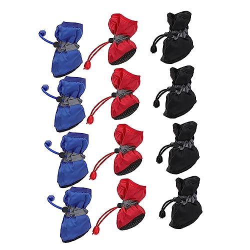 ibasenice 3Sätze wasserdichte Hundeschuhe Mit Rutschfester Sohle Einstellbares Design Für Regenwetter Und Bequeme Für Kleine Und Große Für Outdoor Aktivitäten von ibasenice