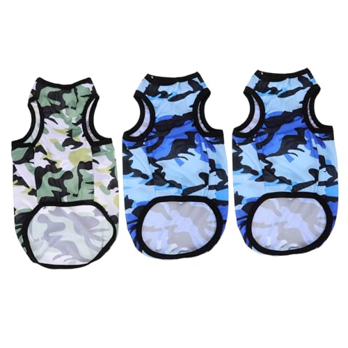 ibasenice 3Stücke Camouflage Hemd Teiliges für Kleine Atmungsaktiv für Sommertage Joggen für Besondere Anlässe Haustierweste von ibasenice