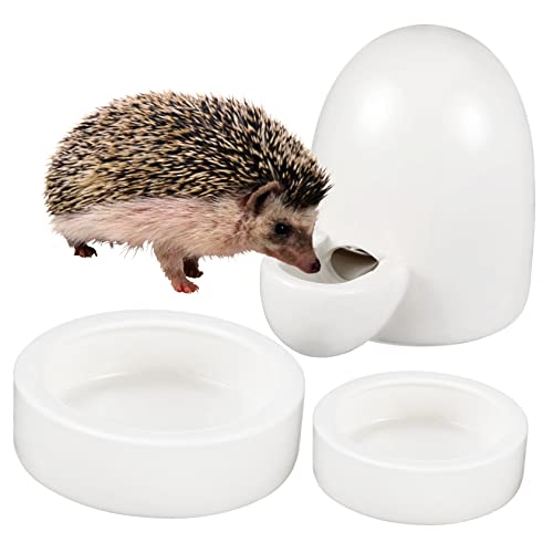 ibasenice Hamster Futter und Wasserspender 3 Stück Keramik Tropffrei für Kleine Haustiere Wie Hamster Igel und Chinchillas von ibasenice