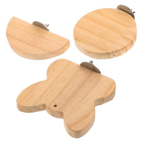 ibasenice 3stücke Holz Vogel Spielzeug Papagei Plattform Haushalt Kauspielzeug Mehrzweckplattform Für Haustiere Papageienspielbrett Für Kleine Tiere von ibasenice