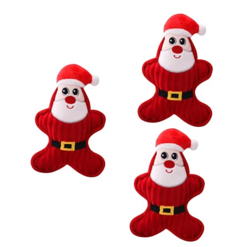 ibasenice 3st Hundespielzeug Kauspielzeug Für Hunde Zu Weihnachten Welpenspielzeug Kauspielzeug Für Welpen Weihnachtsmann-Spielzeug Puppenspielsets Haustier Plüschtier von ibasenice