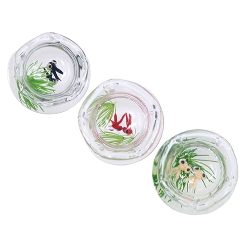 ibasenice 3stücke Teiliges Miniatur-fischbowl Glas Für Puppenhaus-Dekoration Realistisches Aquarium Für Mikrolandschaften Für Kreative Bastelprojekte von ibasenice
