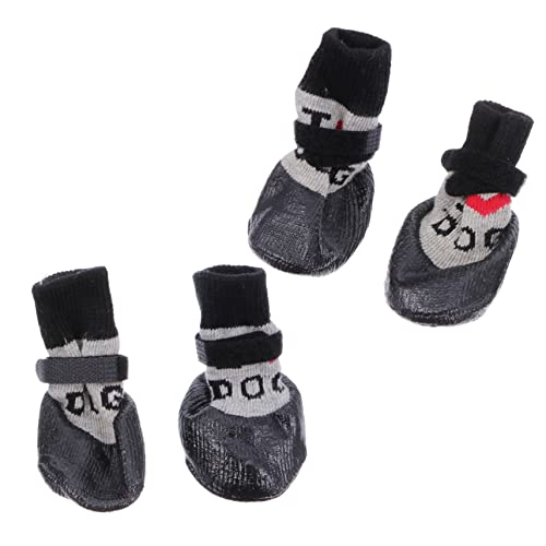 ibasenice 4 Stück Anti-Rutschhund-Schuhe sockenschuhe Haustierstiefel Hundesocke aus Wolle Pfotenschützer für Haustiere Welpensocken Anti-Rutsch-Stiefel für Hunde Garn Black ibasenice 4 Stück Anti-Rutschhund-Schuhe sockenschuhe Haustierstiefel Hundesocke aus Wolle Pfotenschützer für Haustiere Welpensocken Anti-Rutsch-Stiefel für Hunde Garn Black von ibasenice