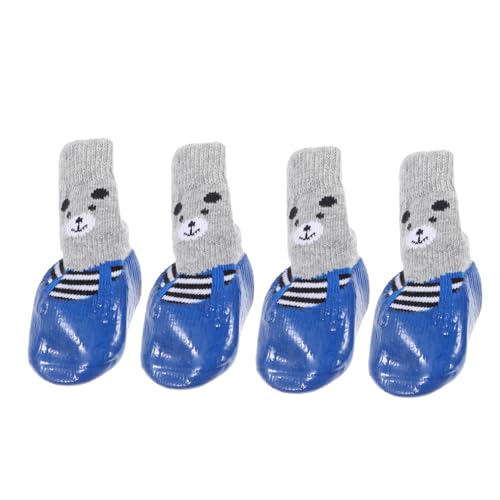 ibasenice 4 Stück Auswechselbare Baumwollsocken Stiefel Haustier Hundezubehör Für Kleine Hunde Schuhe Pfote Körperpflege Traktion Hundesocke Socken Für Hund Welpenbedarf Sky-Blue Baumwolle von ibasenice