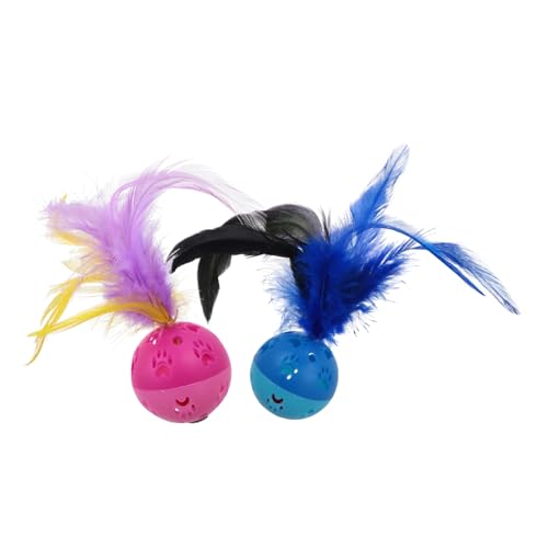 ibasenice 4 Stück Glockenball -Katzenspielzeug Katzenspielzeug Mäuse Kätzchen kauert Kätzchenspielzeug Bälle mit Pet Cat Supplies Interaktives Ballspielzeug für Katzen Plastik von ibasenice