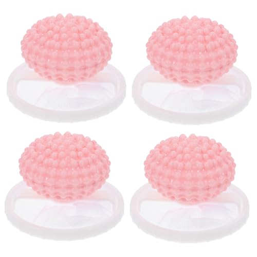 ibasenice 4 Stück Haarfilter Waschmaschine Wasserzufuhr Fusselbälle Für Trockner Wäschebälle Wäschewaschball Tierhaartrocknerfänger Wäschehaarfänger Tierhaarentferner Rosa Polyester von ibasenice
