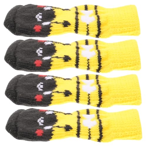 ibasenice 4 Stück Haustier Socken Schutz Griffe Pfoten Hundesocken Für Große Hunde Zehe Greifer Welpe Hundevlies Hundepfote Beine Beschützer Tragbare Socken Für Haustiere Yellow Baumwolle von ibasenice