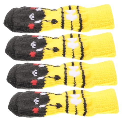 ibasenice 4 Stück Haustier socken hundesocken Dog Socks Pfote Griffe Schutz Größe Körperpflege groß Welpenbedarf waschbare Socken aus Baumwolle kompakte Haustiersocken Hundezubehör Yellow von ibasenice