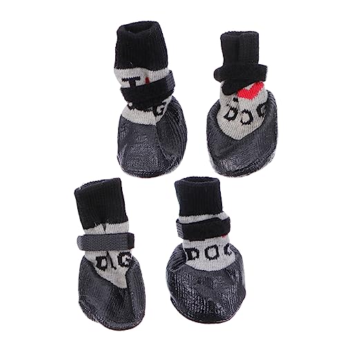 ibasenice 4 Stück Haustierschuhe sockenschuhe Welpenstiefel Hundeschuhe Socke Welpenschuhe Socke Haustierstiefel Anti-Rutsch-Stiefel für Hunde Welpensocken Plastik Black ibasenice 4 Stück Haustierschuhe sockenschuhe Welpenstiefel Hundeschuhe Socke Welpenschuhe Socke Haustierstiefel Anti-Rutsch-Stiefel für Hunde Welpensocken Plastik Black von ibasenice
