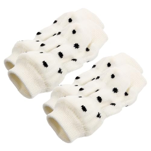 ibasenice 4 Stück Haustiersocken Dog Leg Warmer hundekleidung Hundebeinlinge Hundepfotensocken hundekleider Ärmel für Hunde klein Wickeln Hundesocke warme Beindecken Gamaschen Baumwolle Weiß von ibasenice