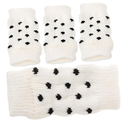 ibasenice 4 Stück Haustiersocken hundepflege Dog Leg Warmer hundekleidung Dog Shoes Dog Socks Welpe Wärmer Pfote Wickeln groß klein Ellbogenschutz für Hunde warme Beindecken Baumwolle Weiß von ibasenice