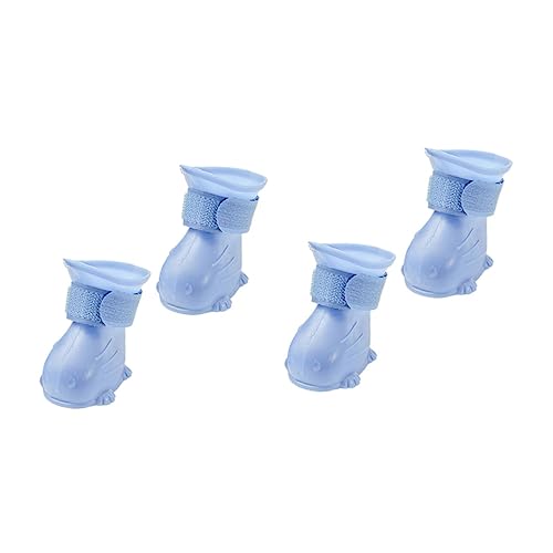 ibasenice 4 Stück Hunderegenstiefel wasserdichte Tep Hundeschuhe mit Rutschfester Sohle für Outdoor Aktivitäten Große Hellblau von ibasenice