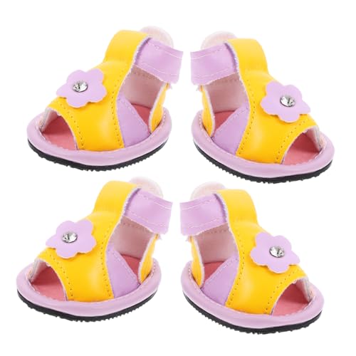 ibasenice 4 Stück Hundesandalen Hundeschuhe Kleine Hunde Atmungsaktive Farbige Haustiersandalen Niedliche Hundeschuhe Hundestiefeletten Protektoren Hundesommerschuhe Xx Stiefel von ibasenice